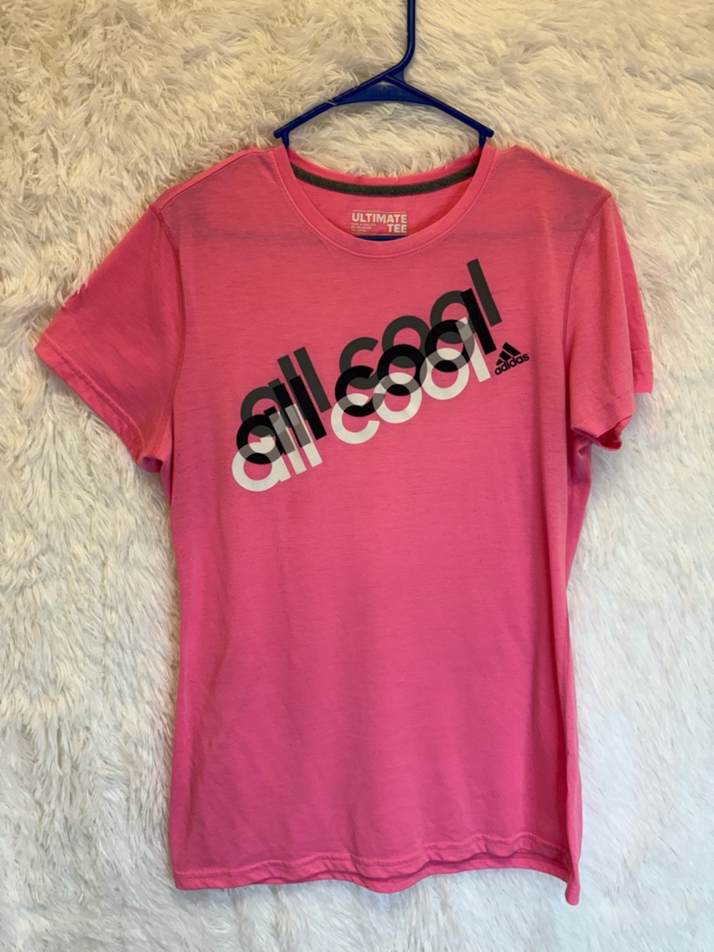 adidas “All Cool” BubbleGum Pink Graphic Tee | Size Large 💗🎀✨ - Picture 10 of 17